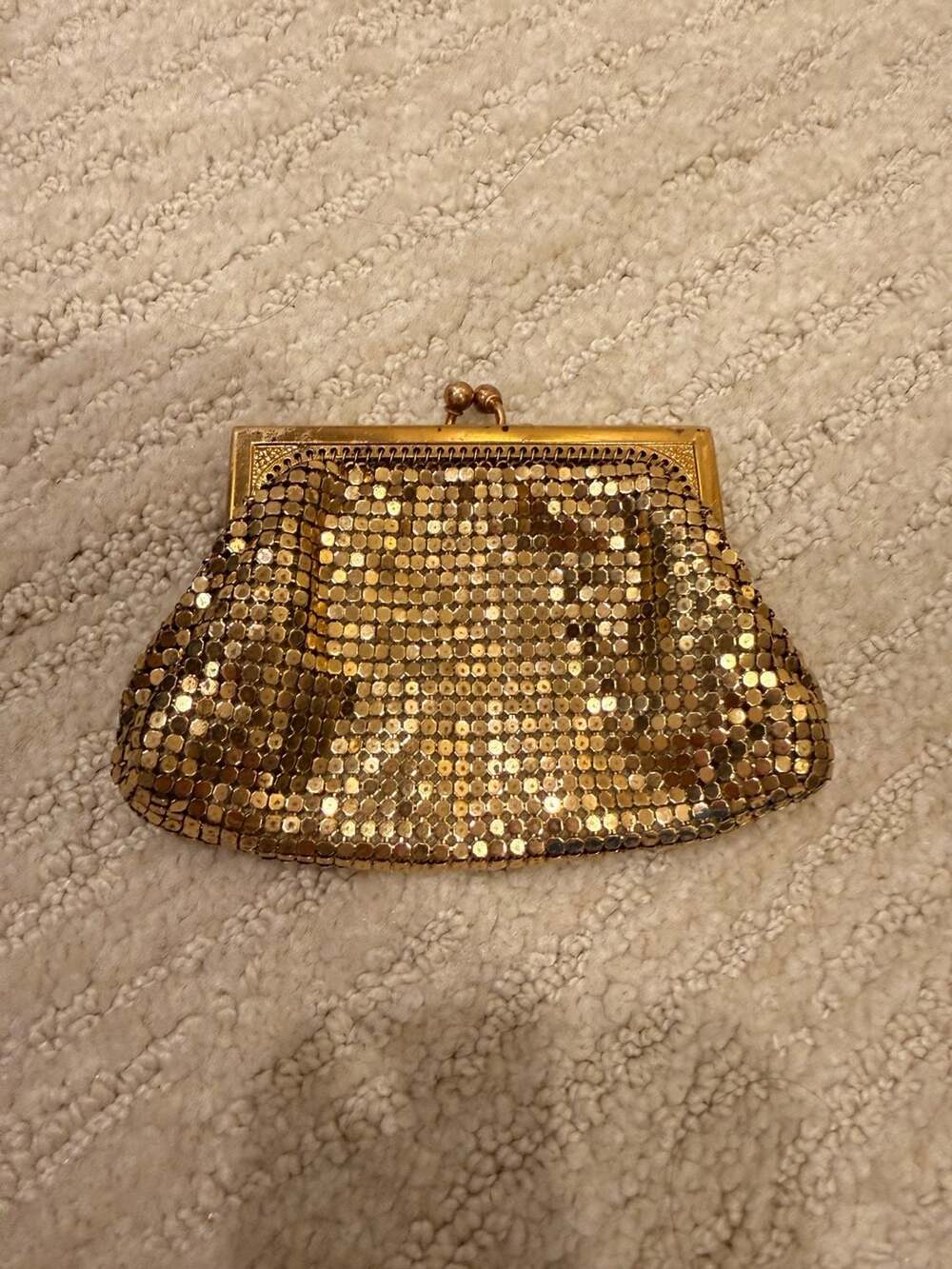 Vintage Whiting & Davis Gold Metal Mesh Coin Purse